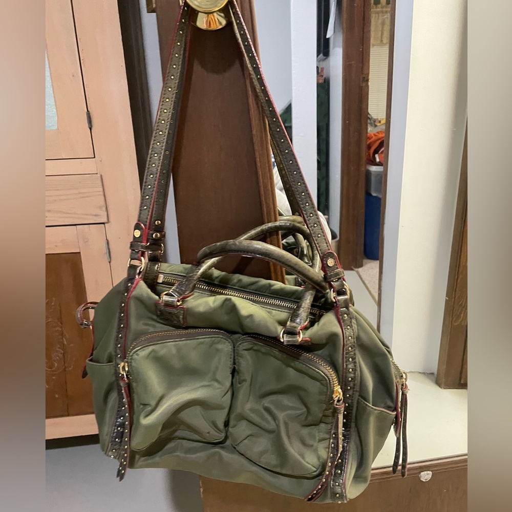 MZ Wallace functional vinyl bag with satin lining